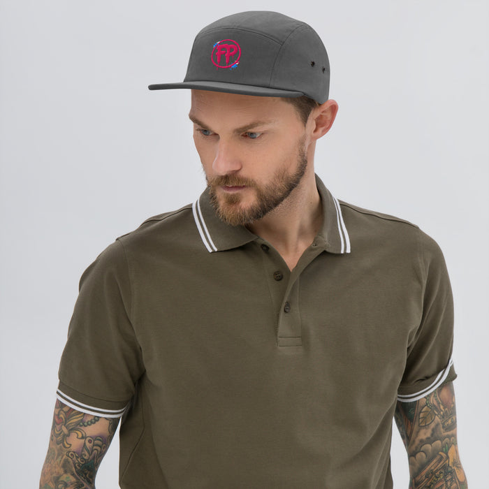 FP Splash 5-panel hat in grey, front view